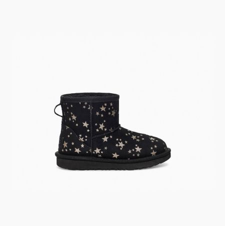 UGG Classic Mini II Stars Black Boots for Kids (KNXG70135)